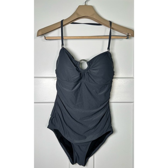 Michael Kors 1 piece Swimsuit Halter Gray Size 6 - Picture 1 of 12